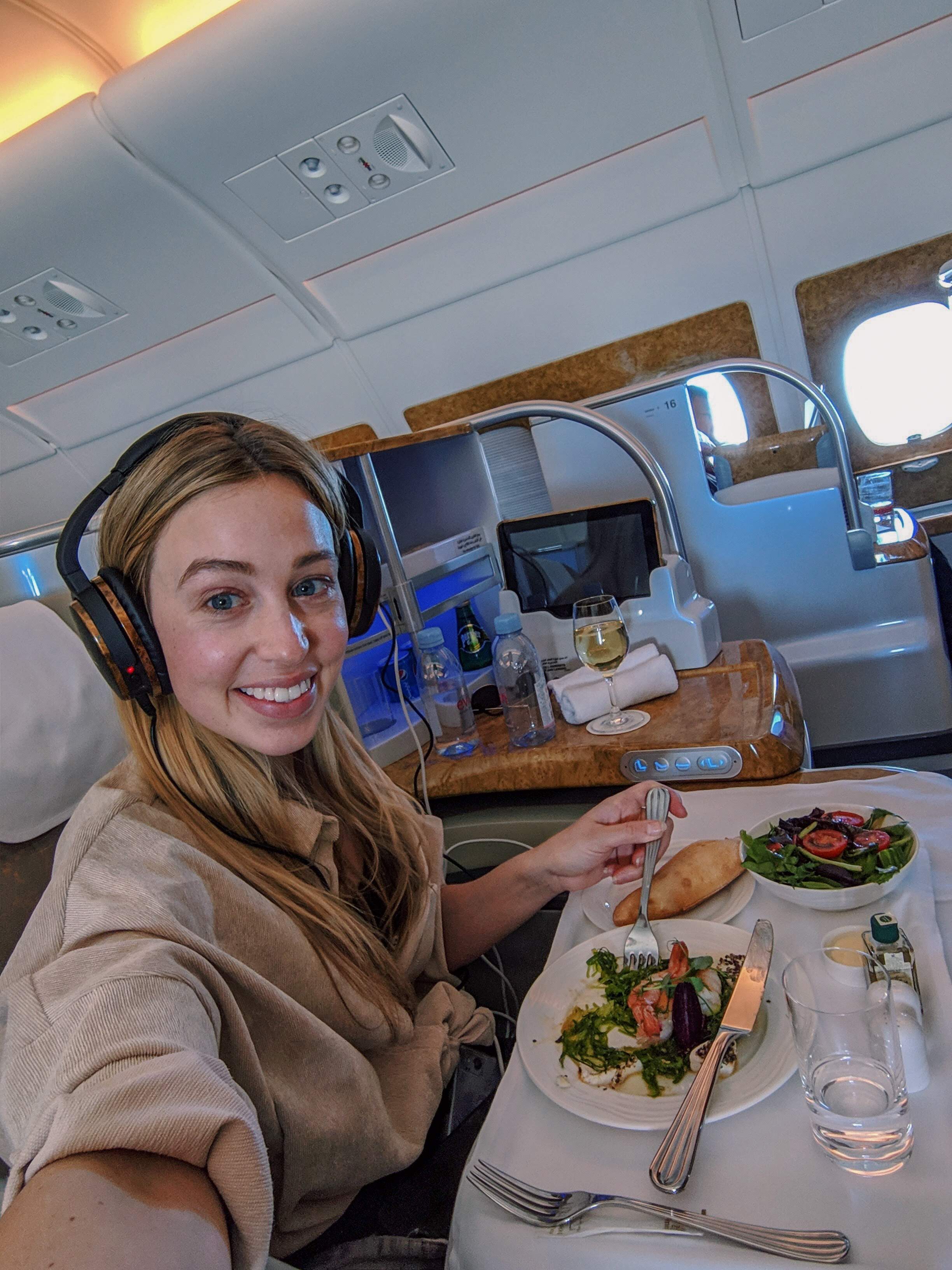 Dining in Emirates Business class