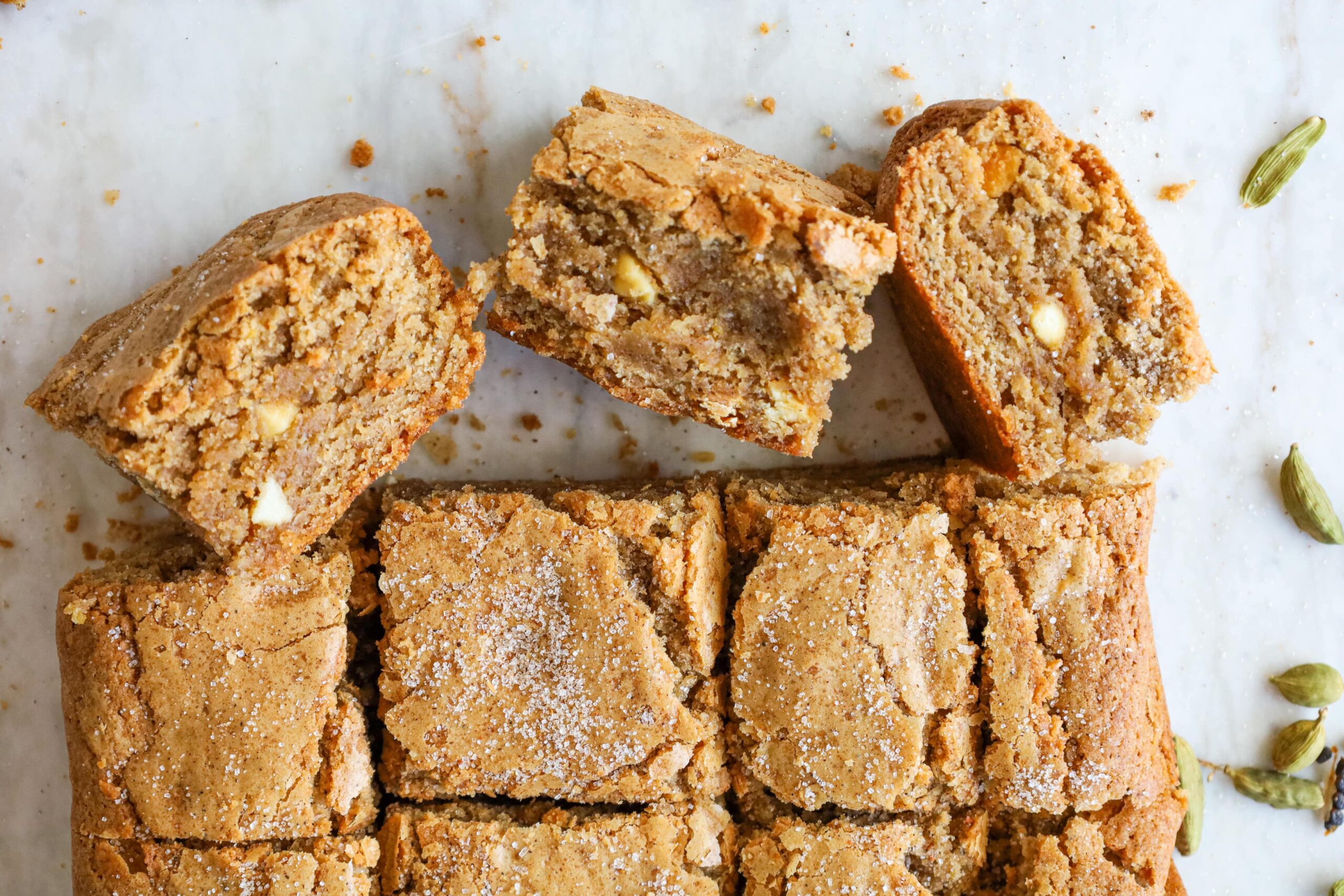 white chocolate chai blondies