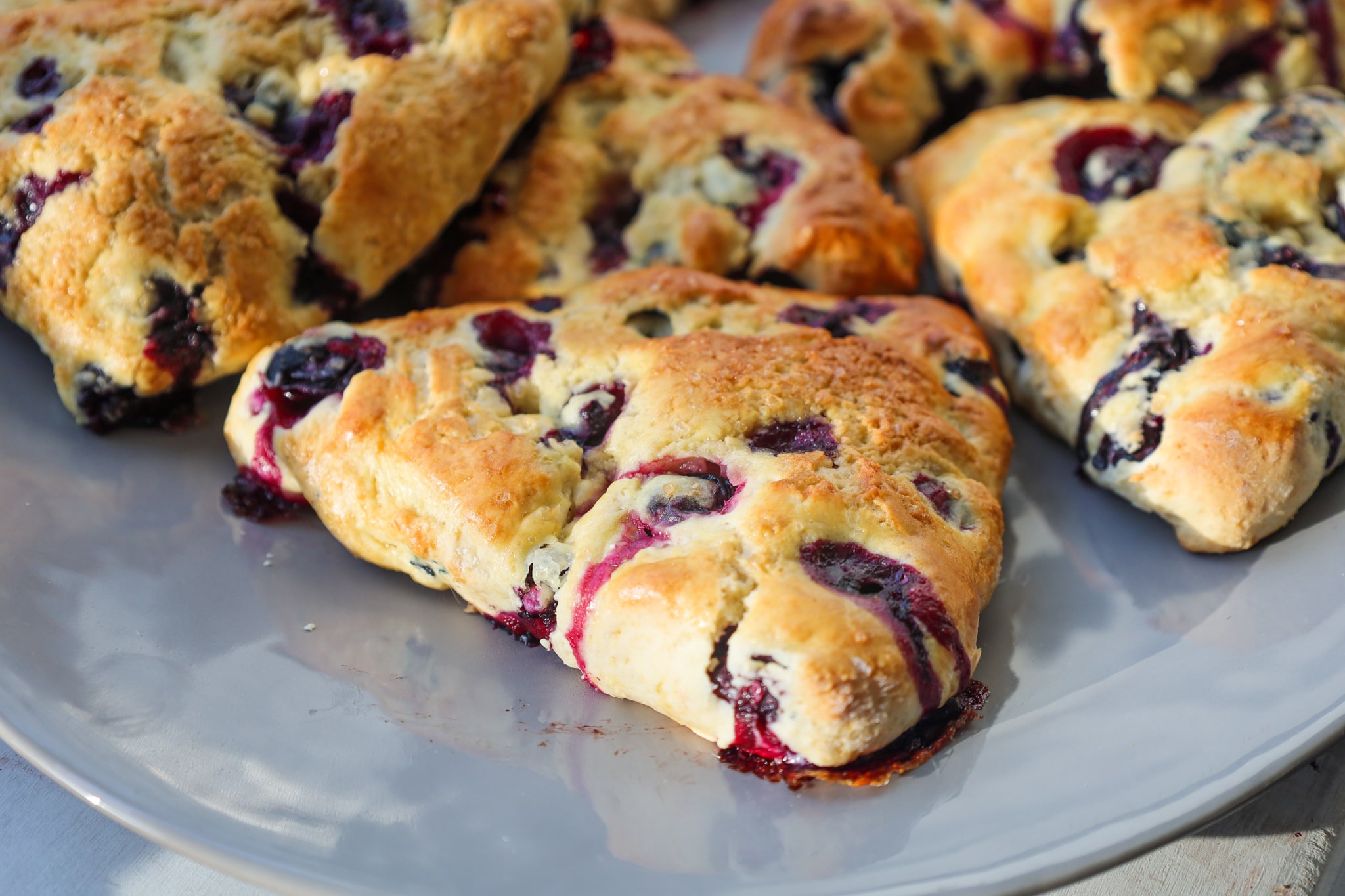 blueberry scones with honey miso butter