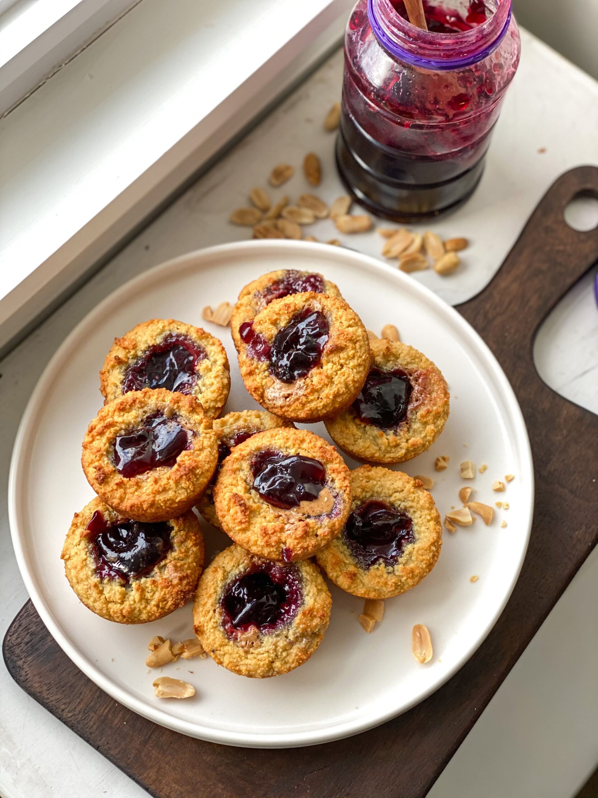 peanut butter and jelly almond flour muffins