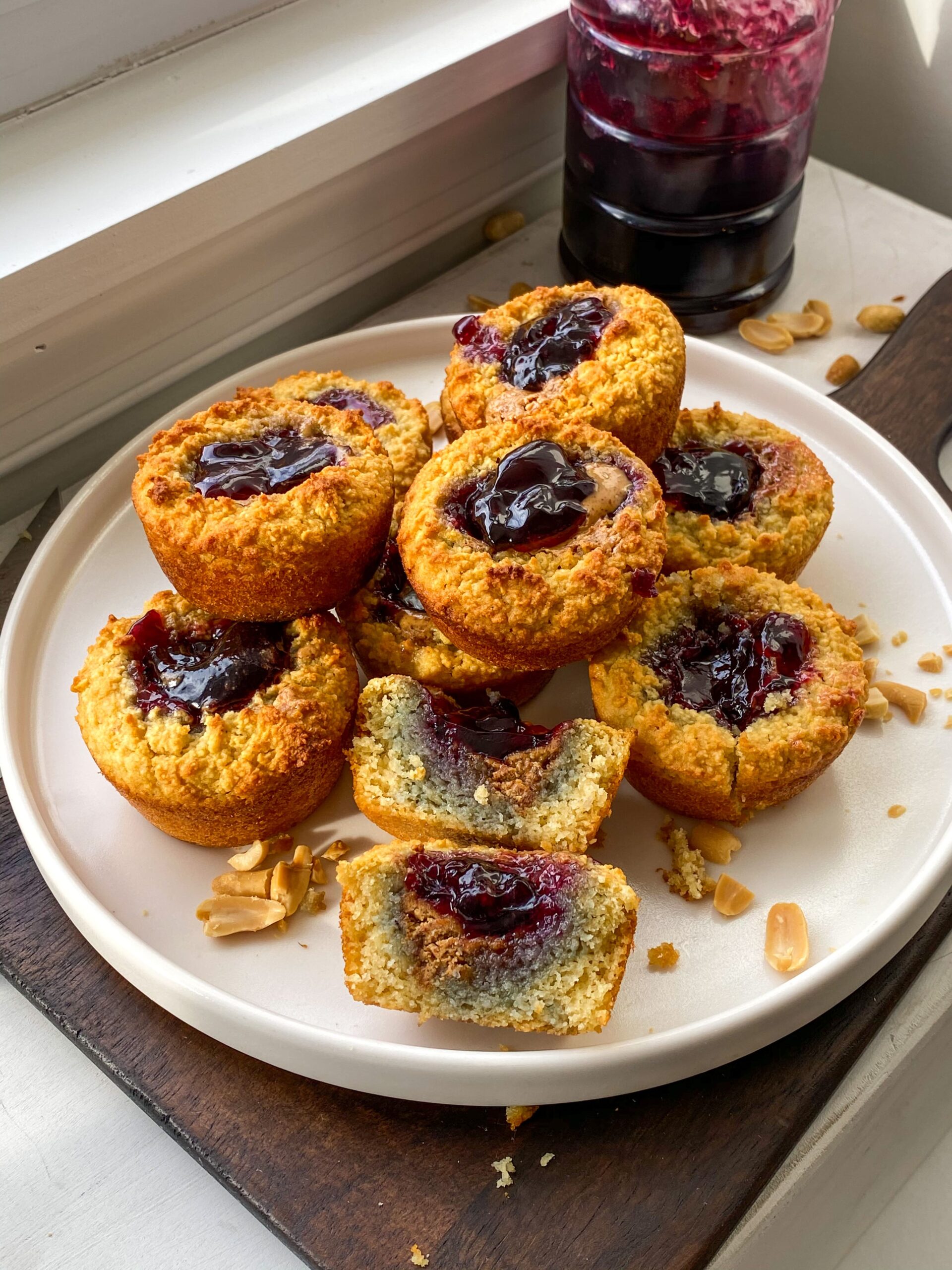 peanut butter and jelly almond flour muffins