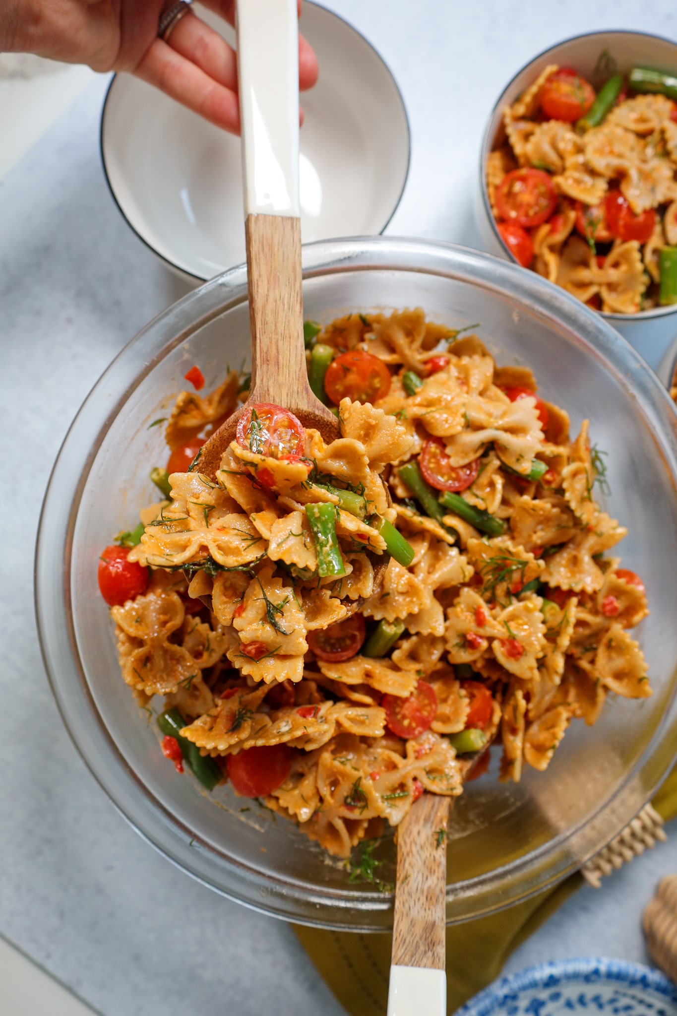 vegan pimento pasta salad