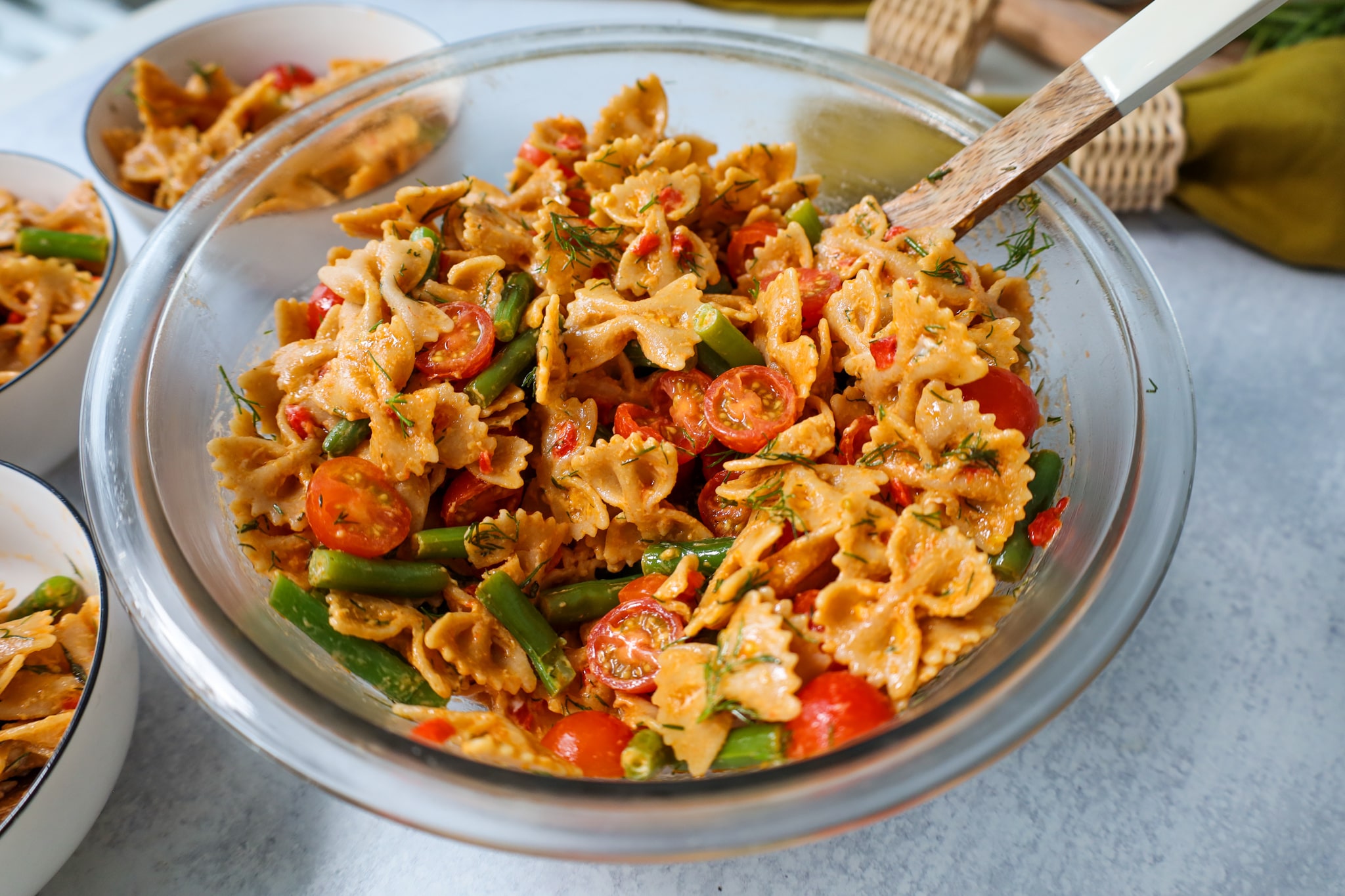 vegan pimento pasta salad