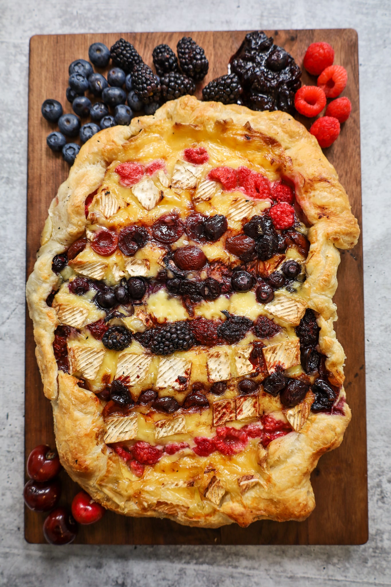 baked brie cherry berry galette