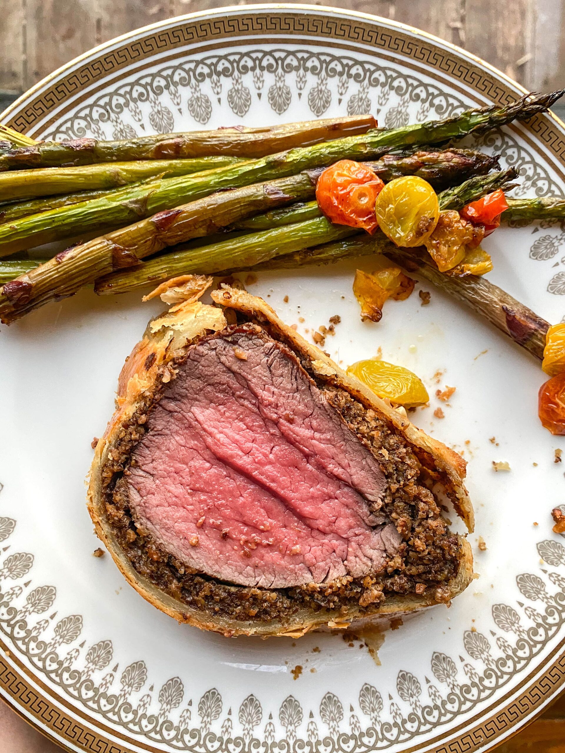 beef wellington with asparagus and tomatoes skyler bouchard