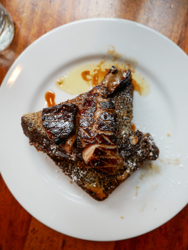 a plate of Foie gras french toast at Tasty n Alder Portland Oregon