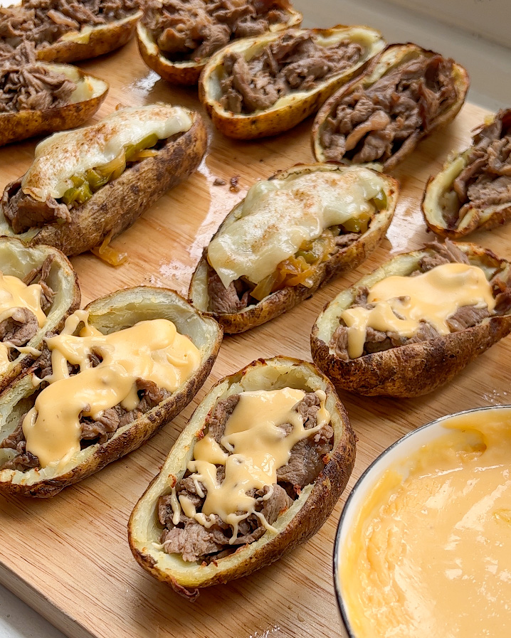 Philly cheesesteak potato skins